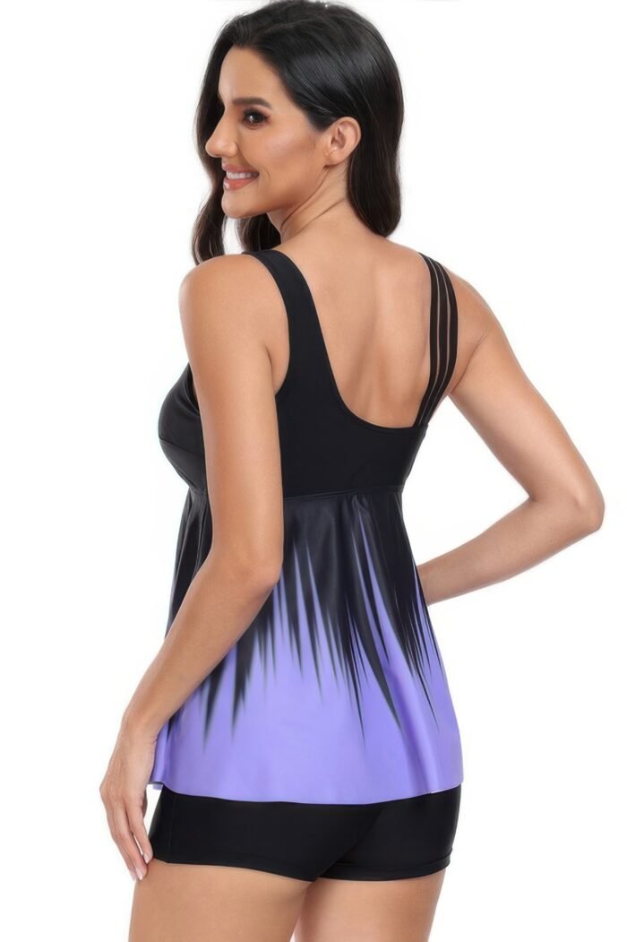 Low Back Solid Two Pieces Ruffle Swimsuits - Image 3