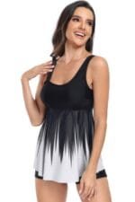 Low Back Solid Two Pieces Ruffle Swimsuits