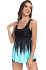 Low Back Solid Two Pieces Ruffle Swimsuits