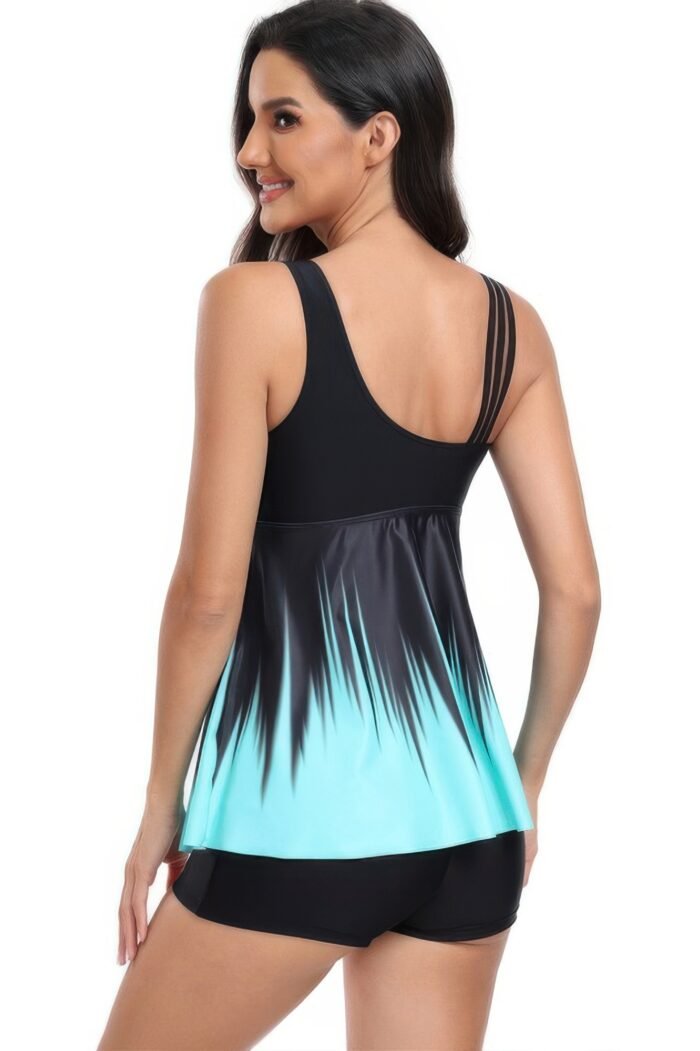 Low Back Solid Two Pieces Ruffle Swimsuits - Image 15