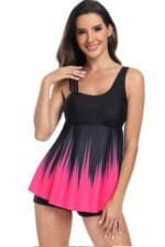 Low Back Solid Two Pieces Ruffle Swimsuits