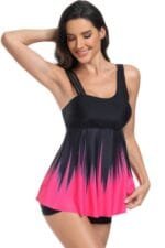 Low Back Solid Two Pieces Ruffle Swimsuits