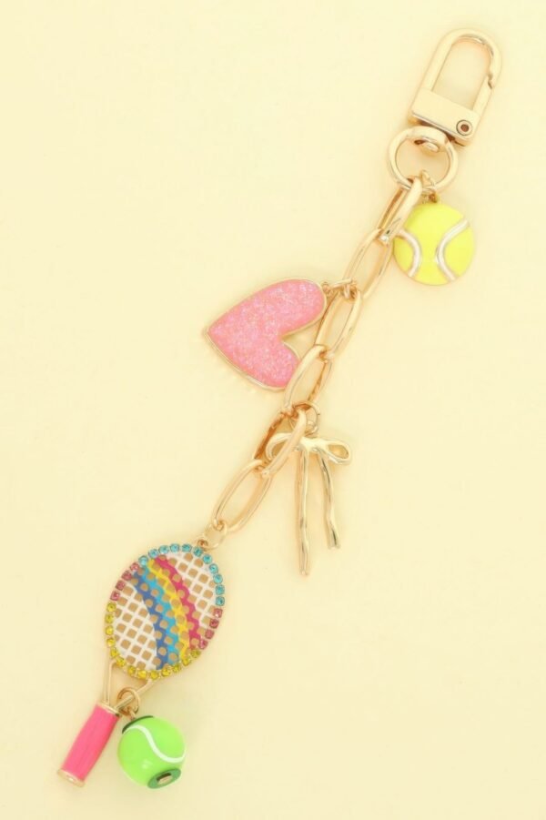 Gameday Tennis Charm Keychain