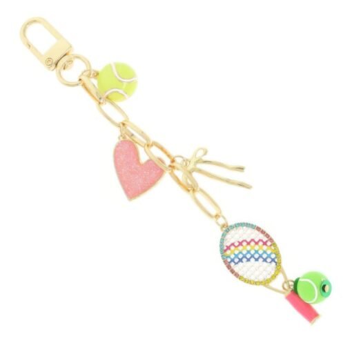 Gameday Tennis Charm Keychain