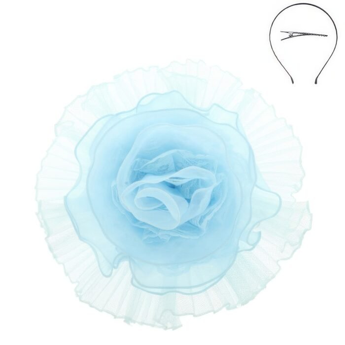 Lace Mesh Flower Headband Fascinator - Image 1