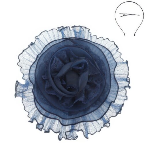 Lace Mesh Flower Headband Fascinator - Image 4