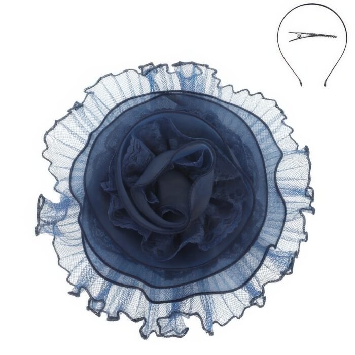 Lace Mesh Flower Headband Fascinator - Image 4