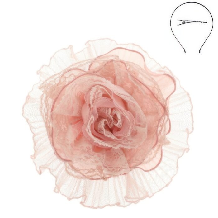 Lace Mesh Flower Headband Fascinator - Image 5