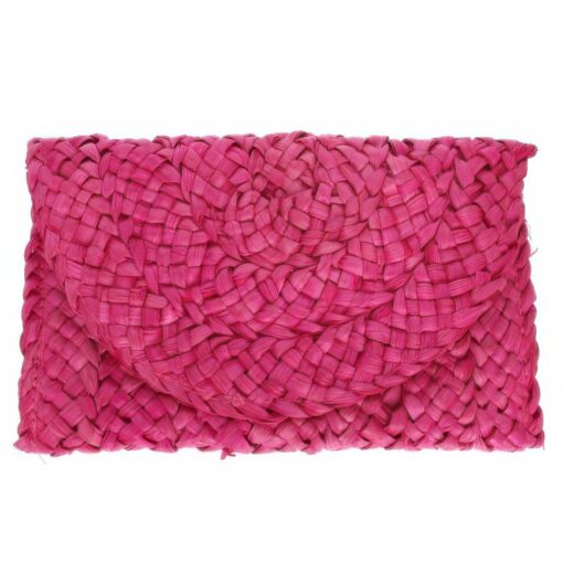 Straw Woven Raffia Clutch Handbag - Image 4