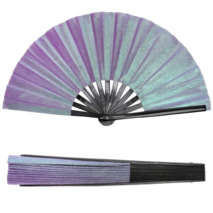 Glitter Fabric Folding Hand Fan - Image 3