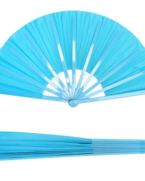 Vibrant Solid Color Folding Hand Fan