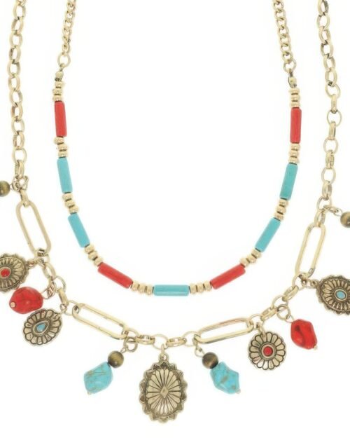 Western Theme Turquoise Necklace Set