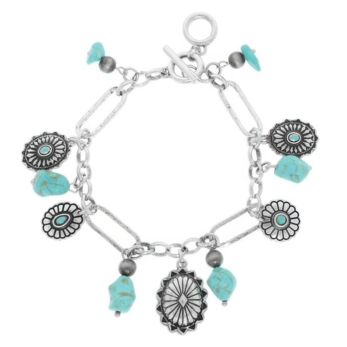 Western Theme Charm Bracelet With Toggle - Image 2