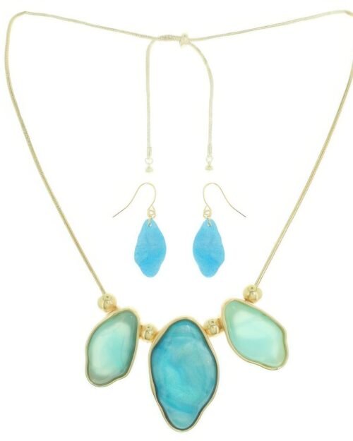 Acetate Resin Necklace Set With Earrings