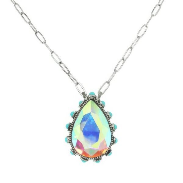 Western Teardrop Cut Gemstone Turquoise Necklace