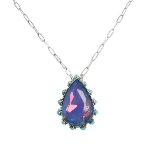 Western Teardrop Cut Gemstone Turquoise Necklace