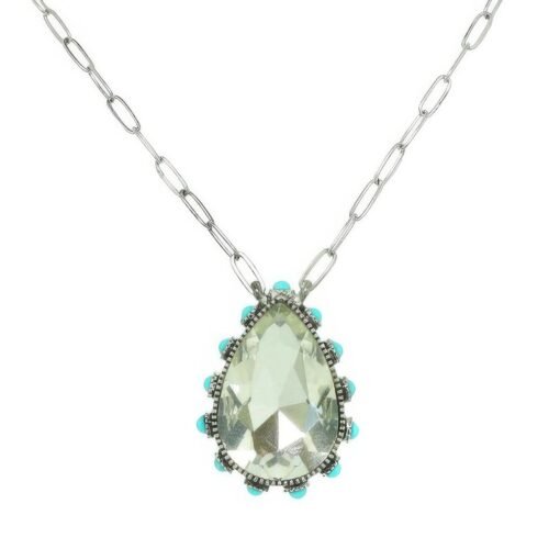 Western Teardrop Cut Gemstone Turquoise Necklace