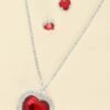 Valentine’s Day Heart Gemstone Necklace Set