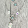 Western Cross Gemstone Turquoise Necklace Set