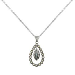 Western Rhinestone Open Teardrop Necklace