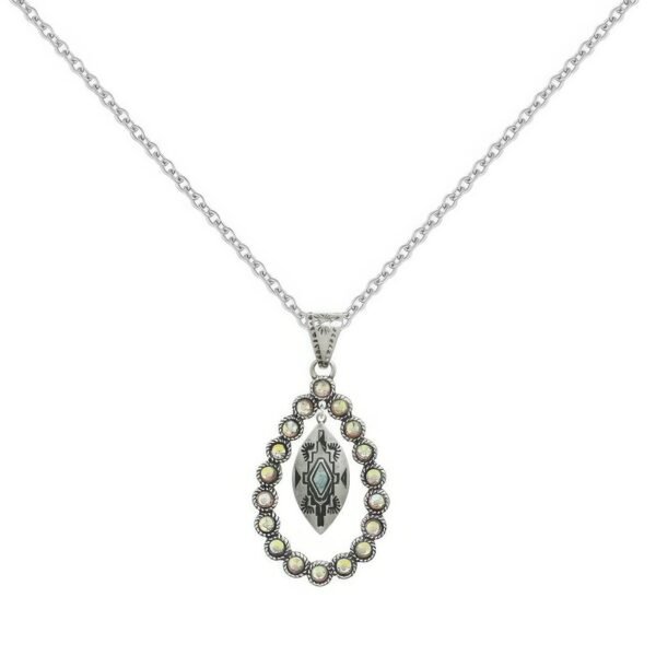 Western Rhinestone Open Teardrop Necklace