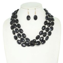 Multi Strand Natural Gemstone Beaded Necklace Set