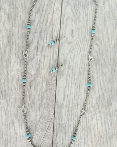 Western Navajo Pearl Equestrian Necklace Set