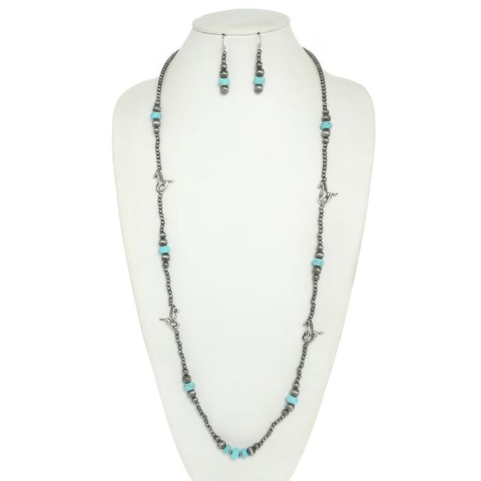 Western Navajo Pearl Equestrian Necklace Set - Image 2