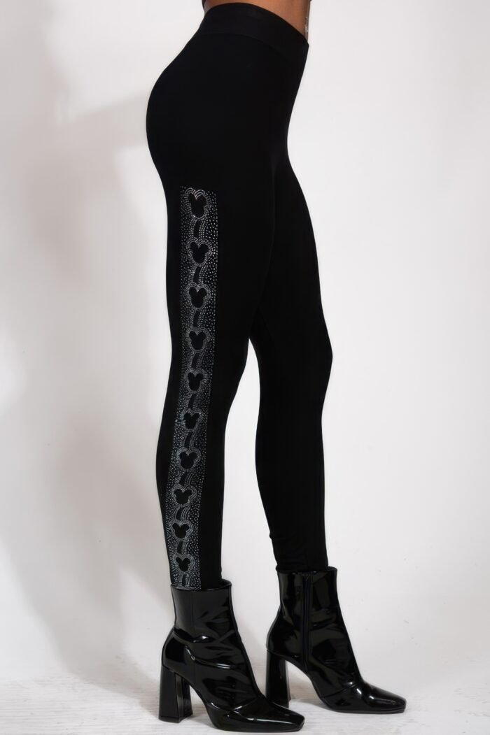 Mouse Ears Crystal Studded High Waisted Leggings - Image 1