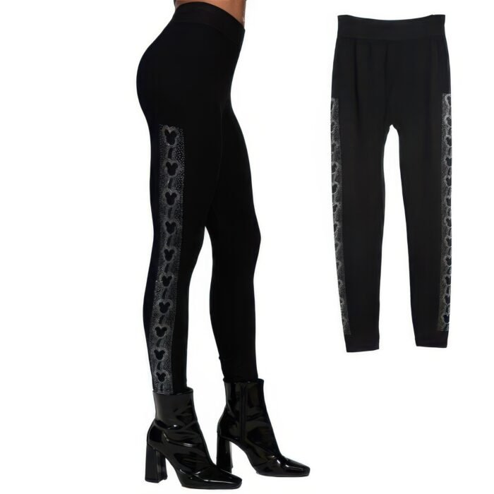 Mouse Ears Crystal Studded High Waisted Leggings - Image 2