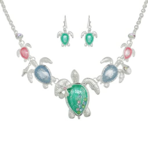 Rhinestone Necklace Set – Sparkling Ocean Design