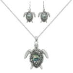 Sea Life Abalone Marine Turtle Necklace Set