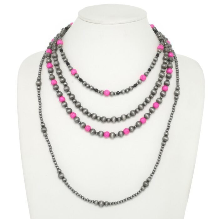 Western Multi Strand Beaded Necklace - Image 1