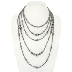 Western Multi Strand Graduated Beaded Necklace