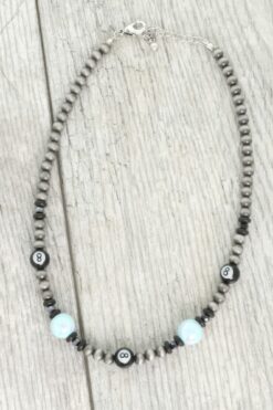Western Theme 8 Ball Beaded Necklace