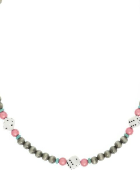 Western Dice Beaded Necklace In Asher Stone Accent