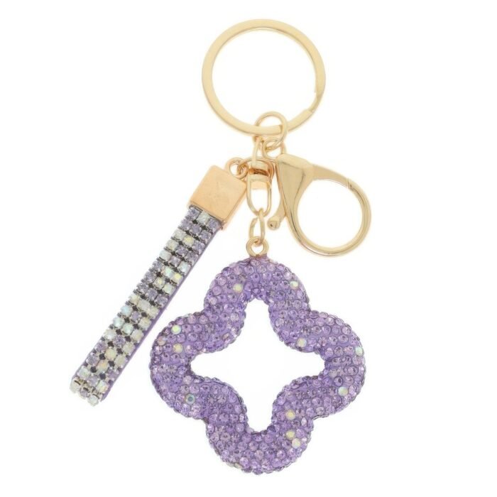 Jeweled Four Leaf Clover Keychain - Image 2