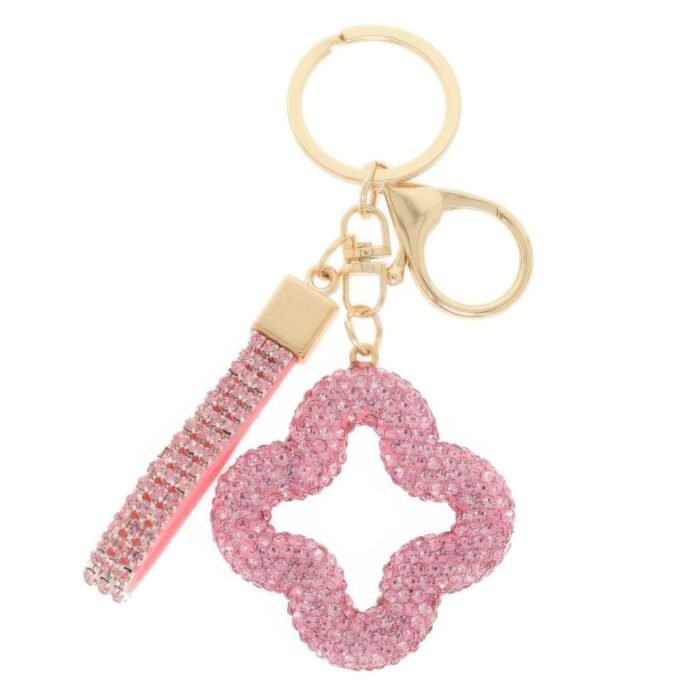 Jeweled Four Leaf Clover Keychain - Image 3