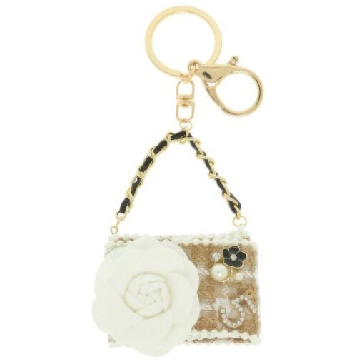 Fashionista Rose Pearl Charm Keychain