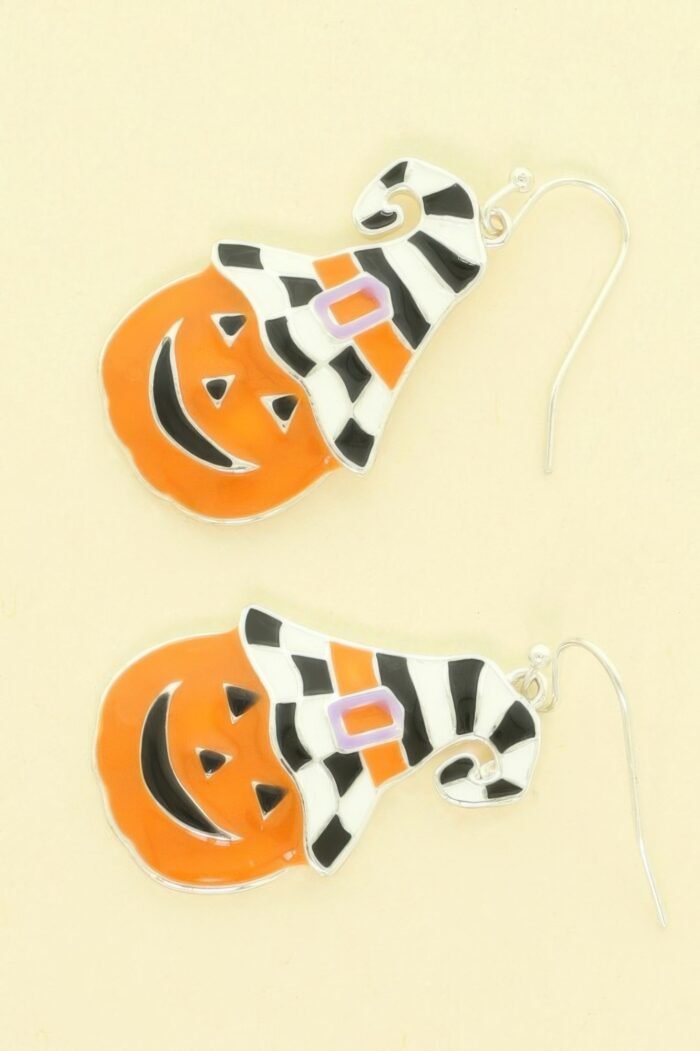 Halloween Jack-o-lantern Pumpkin Earrings - Image 1