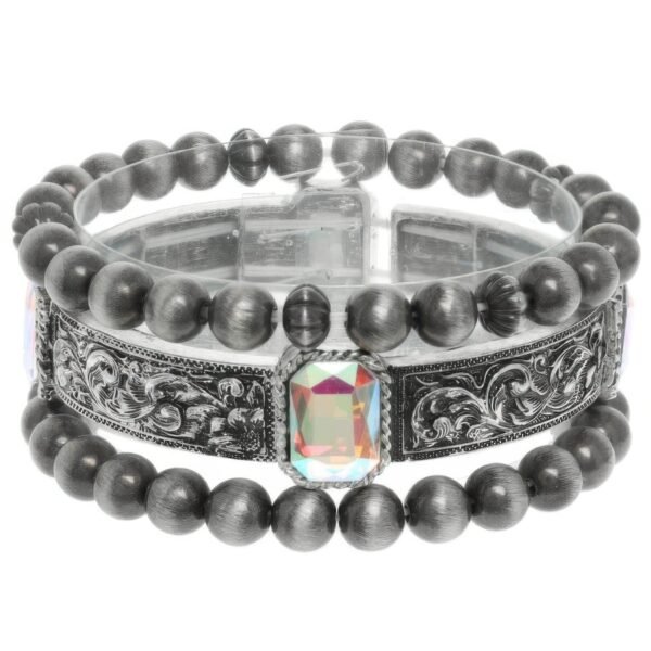 3pc Western Crystal Beaded Bracelet Set