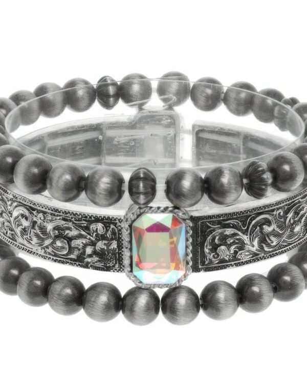 3pc Western Crystal Beaded Bracelet Set