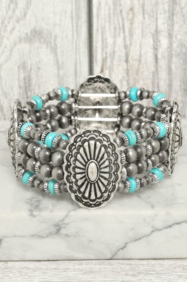 Western Oval Concho Stretch Bracelet
