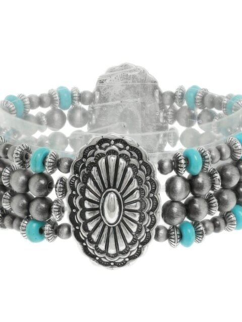 Western Oval Concho Stretch Bracelet