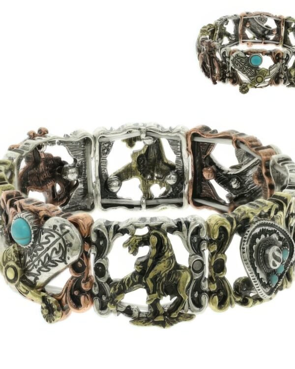 Western Scenic Panel Stretch Bracelet