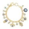 Evil Eye Theme Charm Toggle Bracelet