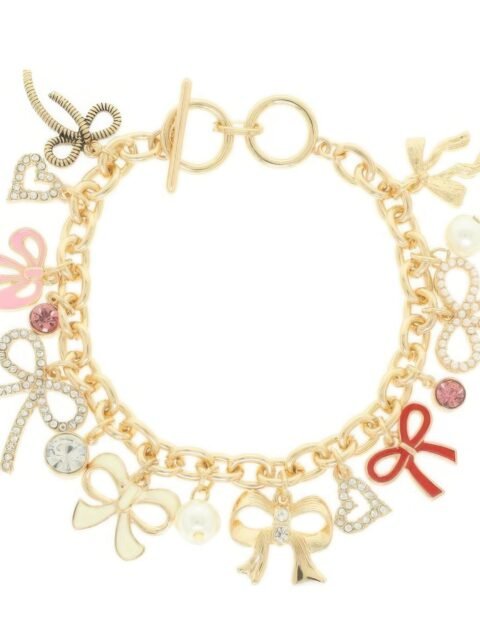 Bow Theme Charm Toggle Bracelet