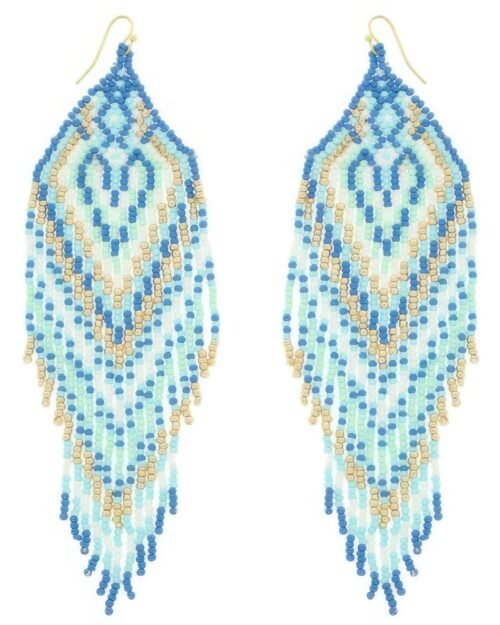 western fringe seed bead earrings