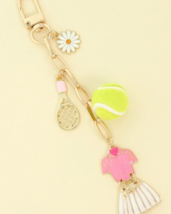 Tennis Theme Bag Charm Keychain