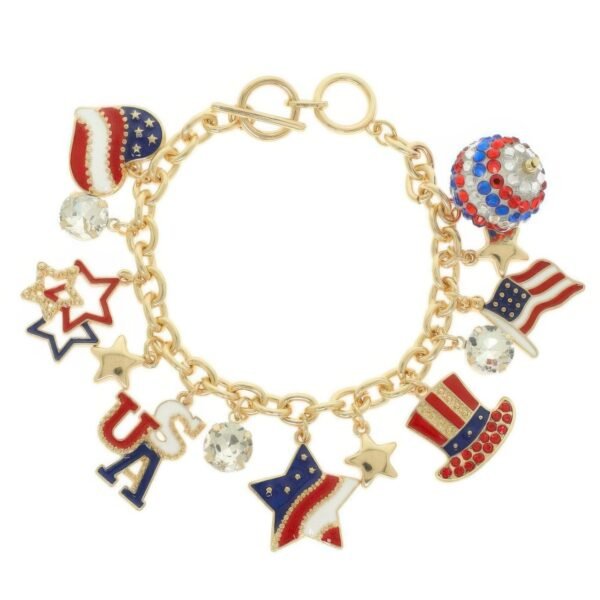 Patriotic Heme Charm Toggle Bracelet